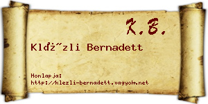 Klézli Bernadett névjegykártya