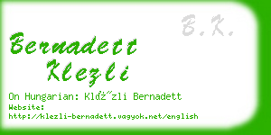 bernadett klezli business card